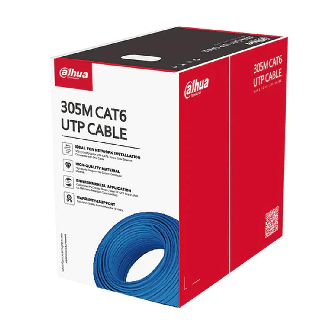 DAHUA 305m UTP CAT6 Network Cable - High-Performance Ethernet Roll - Blue | DH-PFM920I-6UN-C-BL  DH-PFM920I-6UN-C-BL