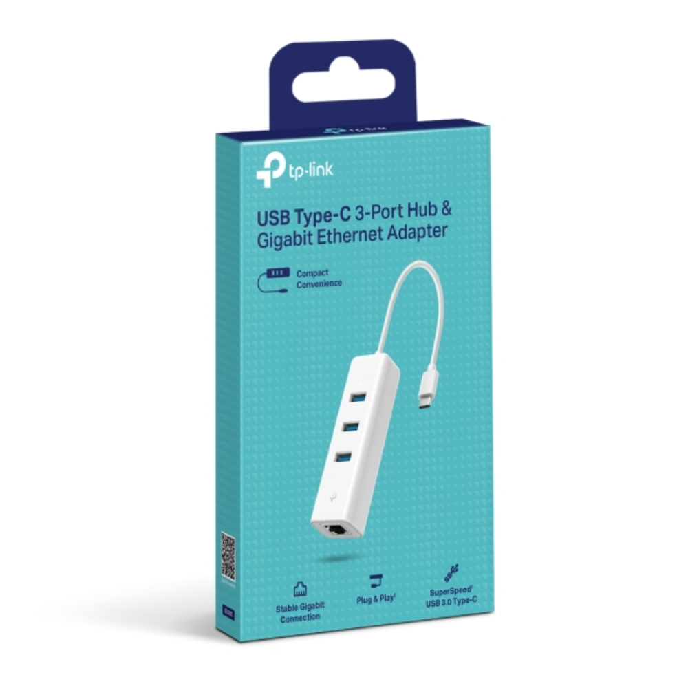 TP-Link USB Type-C 3-Port Hub & Gigabit Ethernet Adapter | UE330C UE330C