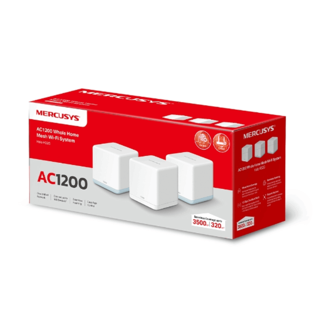 MERCUSYS AC1200 Whole Home Mesh Wi-Fi System, 3-pack | HALO H32G HALO H32G