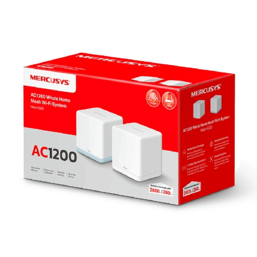 MERCUSYS AC1200 Whole Home Mesh Wi-Fi System, 2-pack | HALO H32G HALO H32G
