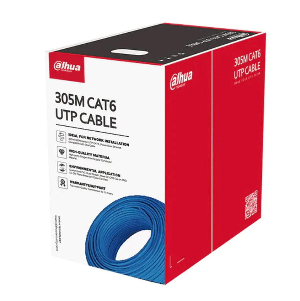 DAHUA 305m UTP CAT6 Network Cable - High-Performance Ethernet Roll - Blue | DH-PFM920I-6UN-C-BL  DH-PFM920I-6UN-C-BL