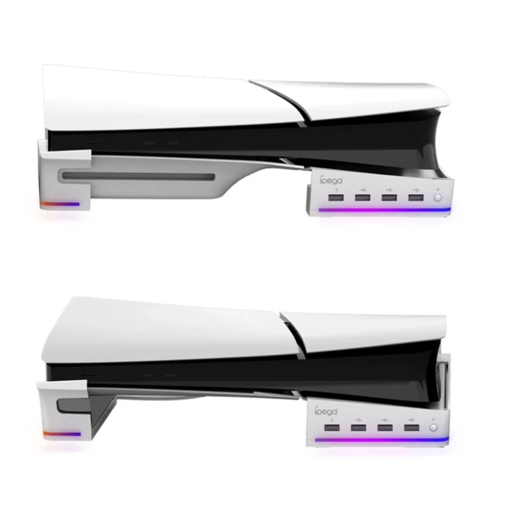 IPEGA RGB Horizontal Stand with 4 USB Ports for PS5 Slim & PS5 Pro - PG-P5S021  PG-P5S021
