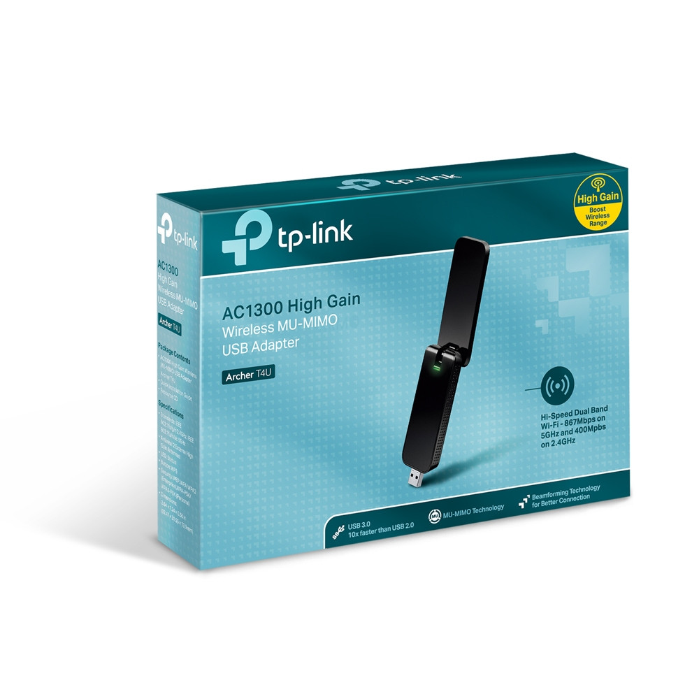 TP-Link AC1300 Wireless Dual Band USB Adapter | ARCHER-T4U Archer T4U
