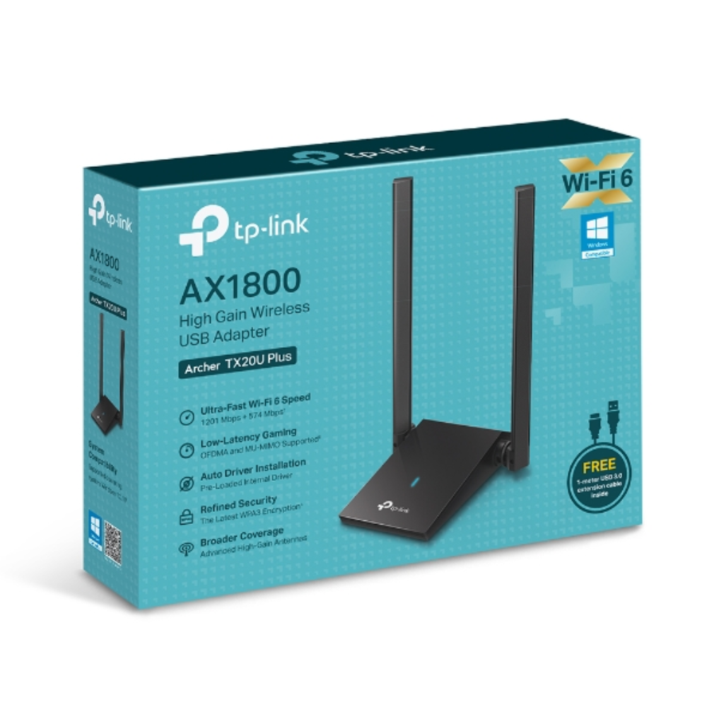 TP-Link AX1800 Dual Antennas High Gain Wireless USB Adapter | Archer TX20U Plus  Archer TX20U Plus