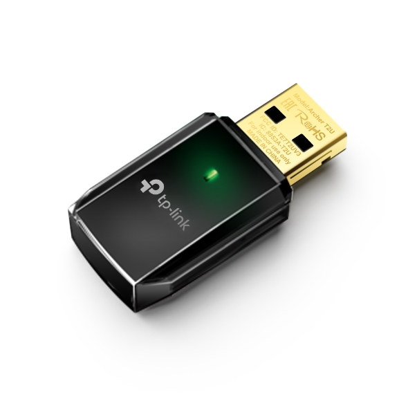 TP-Link T2U Mini USB WiFi Adapter - Dual-Band AC600 (200 Mbps 2.4 GHz / 433 Mbps 5 GHz) | Nano Size T2U