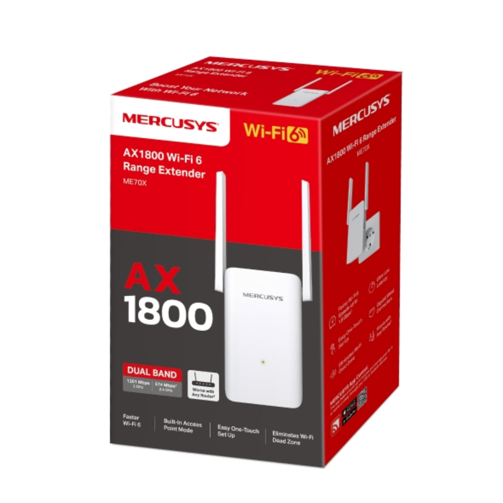 MERCUSYS AX1800 Wi-Fi 6 Range Extender | ME70X ME70X