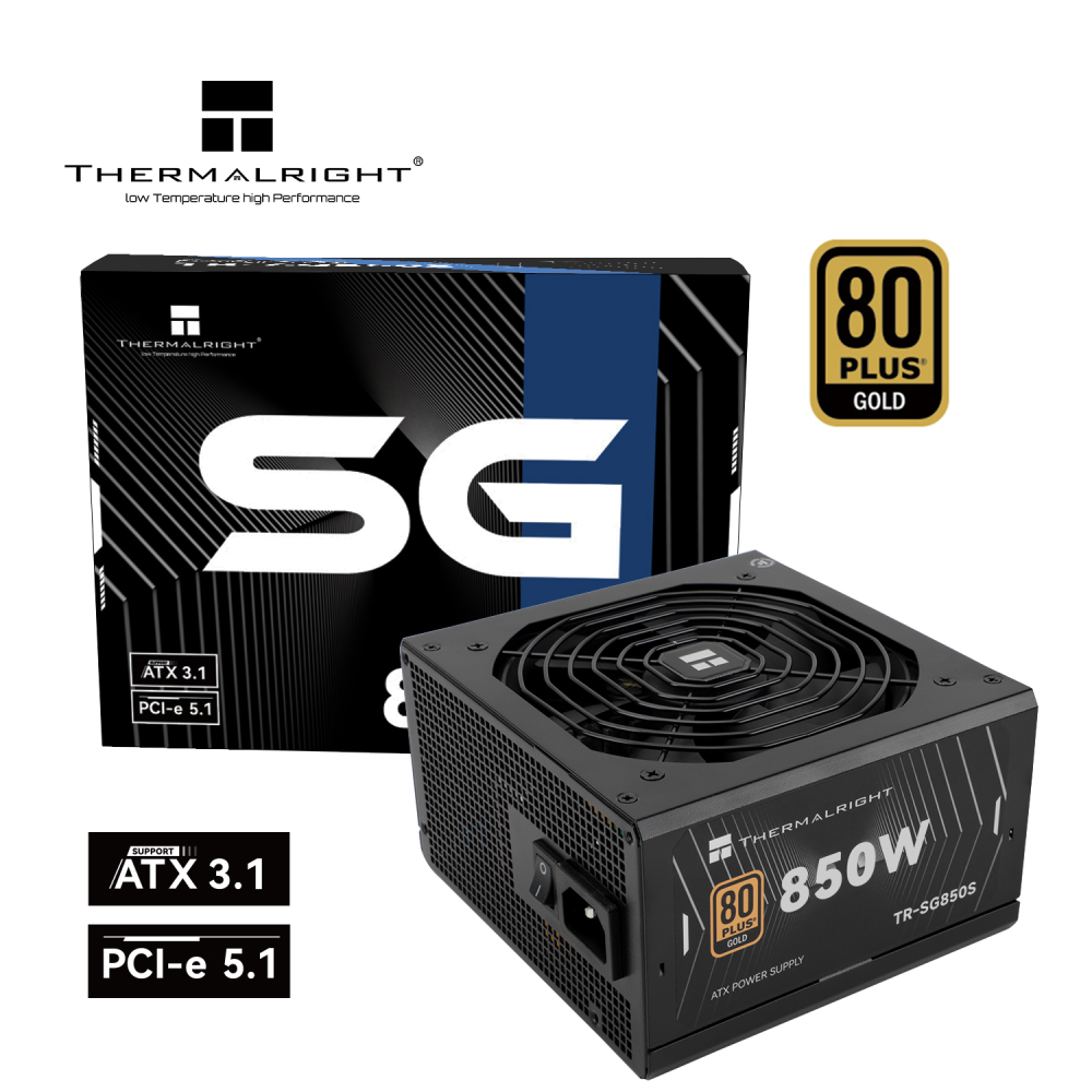 THERMALRIGHT 850W Gold ATX 3.1 Power Supply - Black | TR-SG850S  TR-SG850S