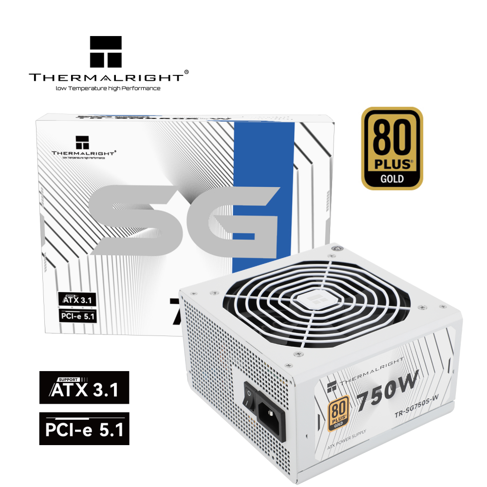 THERMALRIGHT 750W Gold ATX 3.1 Power Supply - White | TR-SG750S-W  TR-SG750S-W