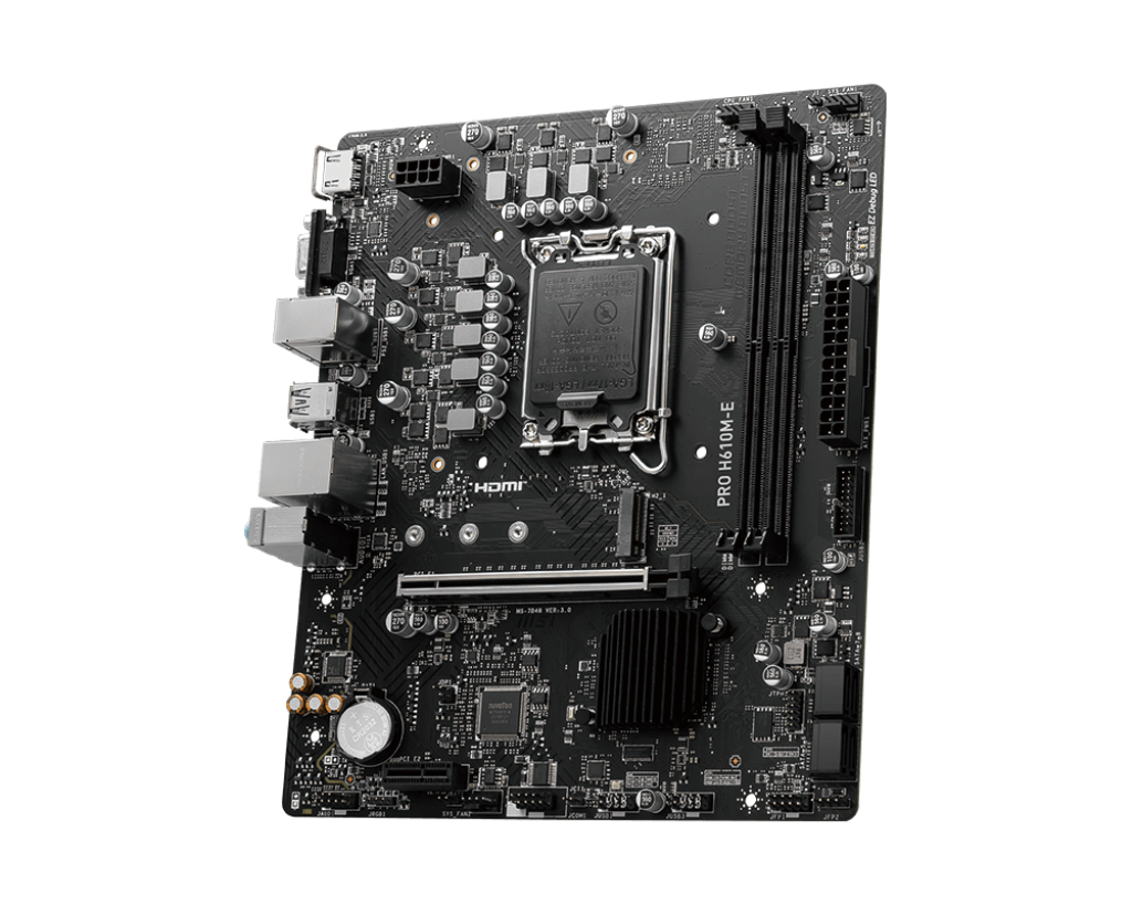 MSI PRO H610M-E Micro-ATX DDR5 Motherboard With Intel LGA 1700  H610M-E