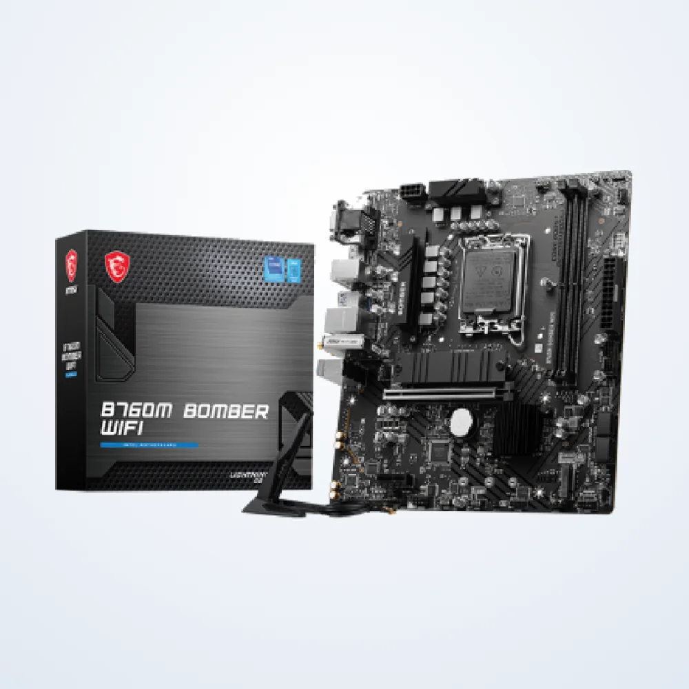 MSI B760M BOMBER WIFI DDR5 Motherboard – Intel B760 Chipset, LGA1700, Micro-ATX, WiFi | 911-7D90-047  B760M BOMBE