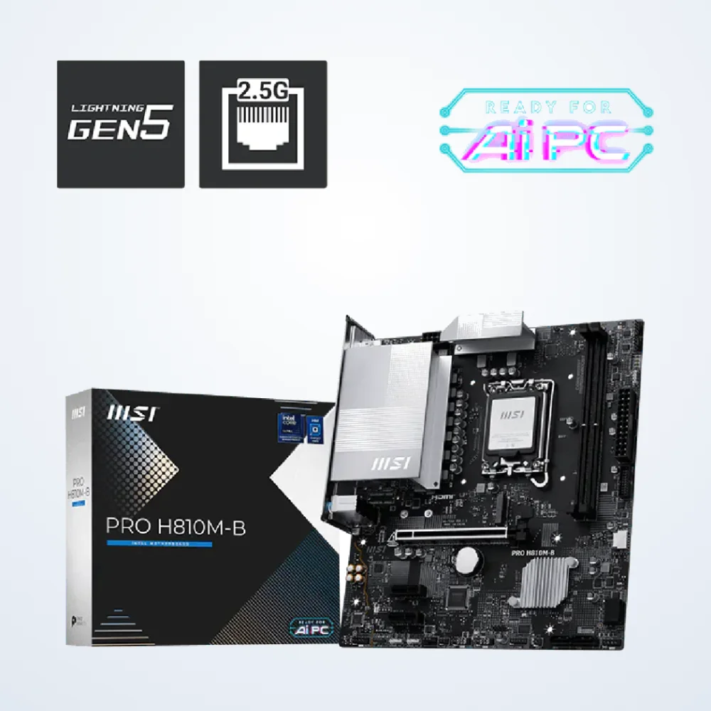 MSI PRO H810M-B DDR5 Motherboard for Intel Core Ultra | PRO H810M-B  H810M-B