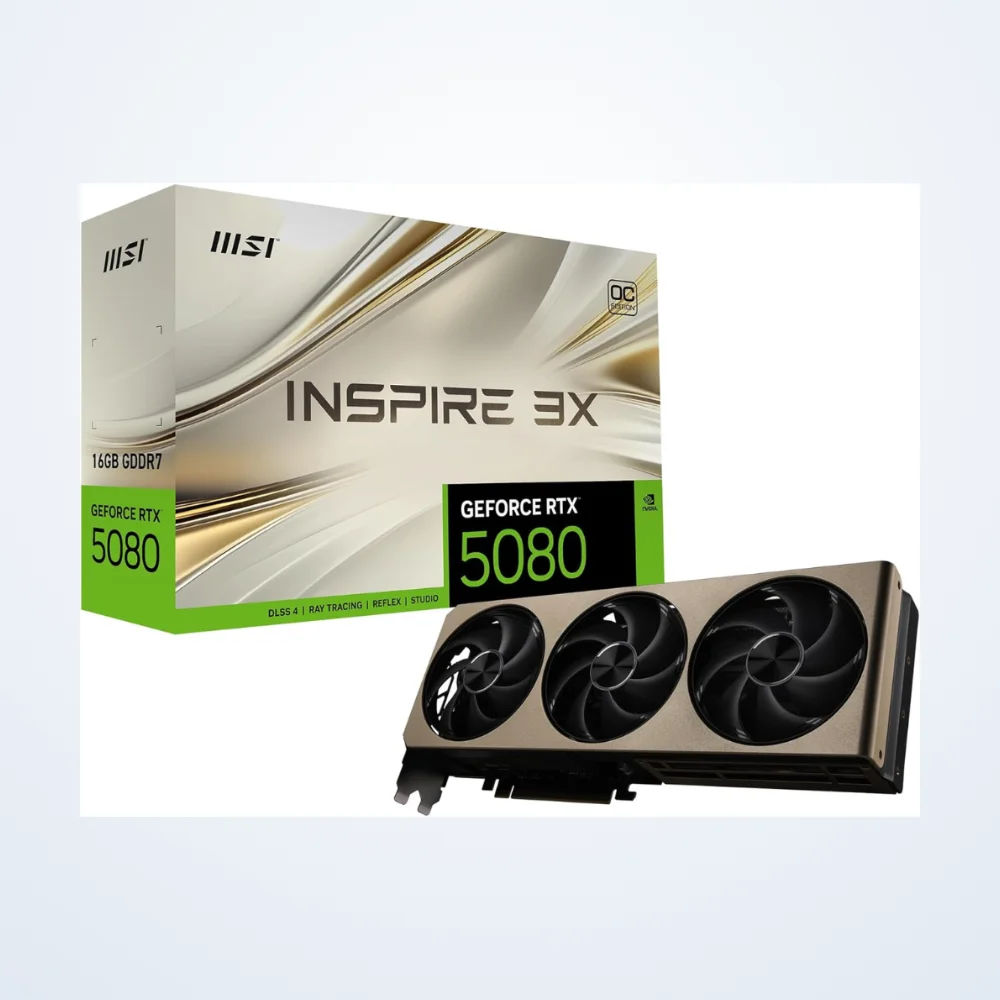 MSI GeForce RTX 5080 16GB INSPIRE 3X OC Graphics Card 912-V531-203