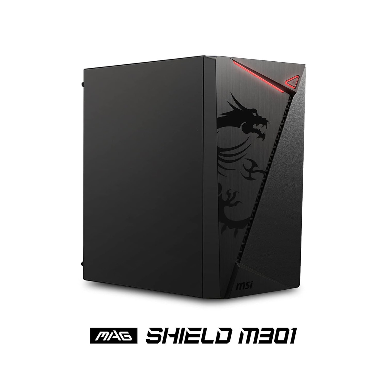 MSI Alloy Steel Mag Shield M301 Micro-ATX Tower Gaming Pc Case (Black,1 X 120Mm Non-Led Fans, USB 3.2 Gen 1 Type-A, M-ATX, Mini-Itx), Black | PAG-SHILED-M301 PAG-SHILED-M301