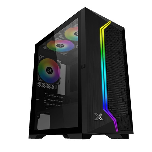XIGMATEK Gemini II Black MATX ARGB Led 3pcs EN48649