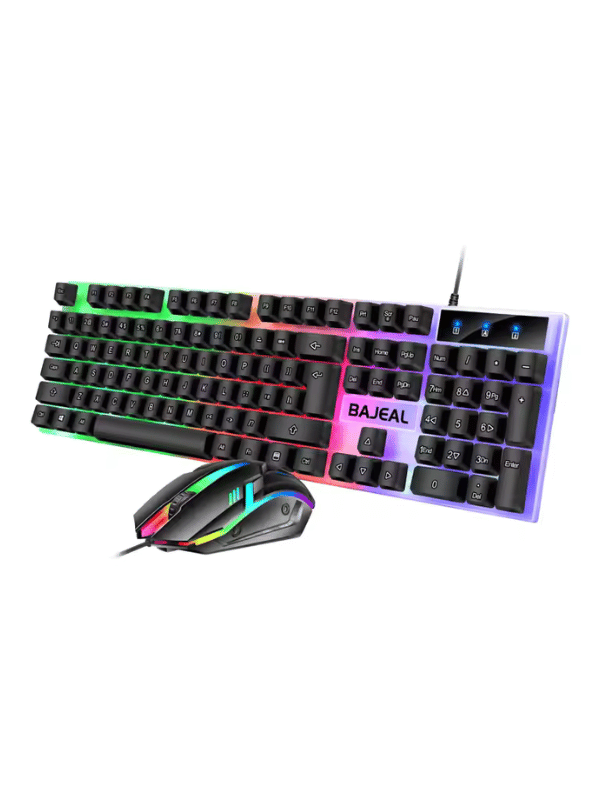 BAJEAL LED Light 104 Keys USB Wired Feel Gaming Keyboard Mouse Combos T350 Mechanical