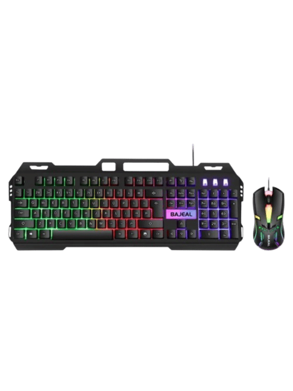 BAJEAL Wired Metal Keyboard and Mouse Combo T450 Mechanical