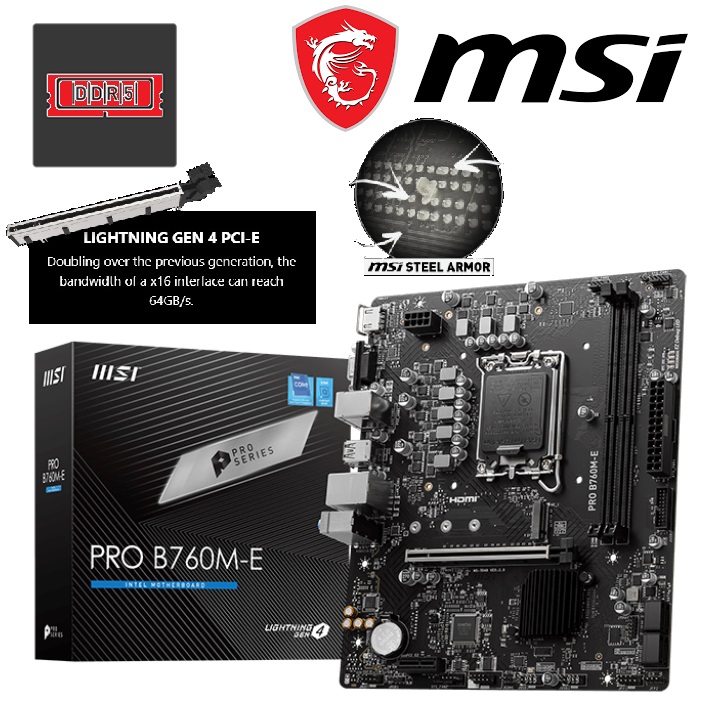 MSI PRO MotherBoard B760M-E DDR5
