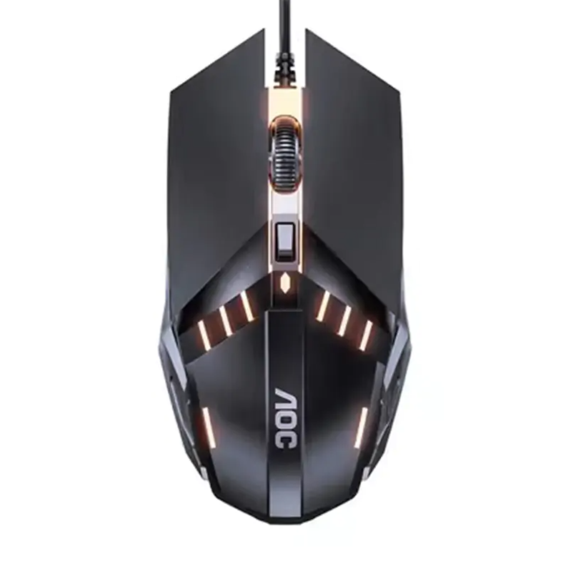 AOC Wired USB Luminous E-sports Gaming Mouse Notebook Desktop Computer Office Mouse-Color:Ms120 Black-Interface:USB  MS120