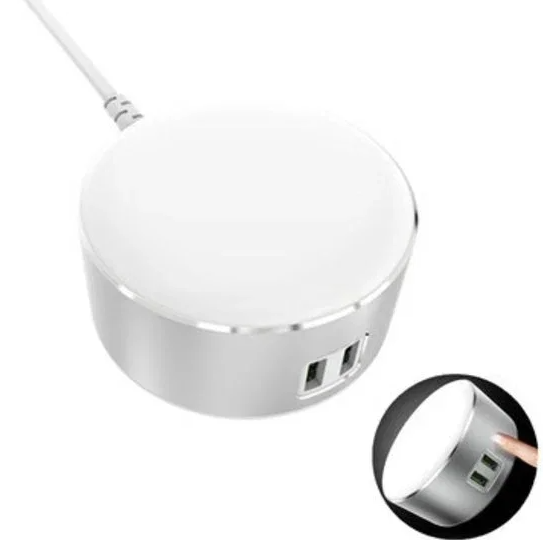 NE LED Power Touch Lamp with 2 USB Smart  Charger