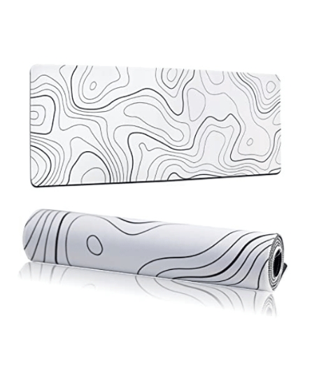 BAJEAL 400x800x3mm White Topographic MOUSEPAD