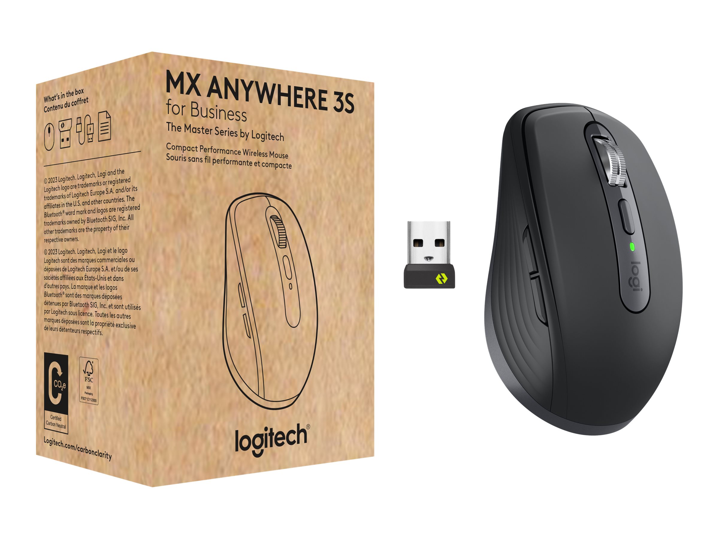 LOGITECH Wireless/Bluetooth Mouse MX Anywhere 3S 6 Buttons Pale Gray  910-006930
