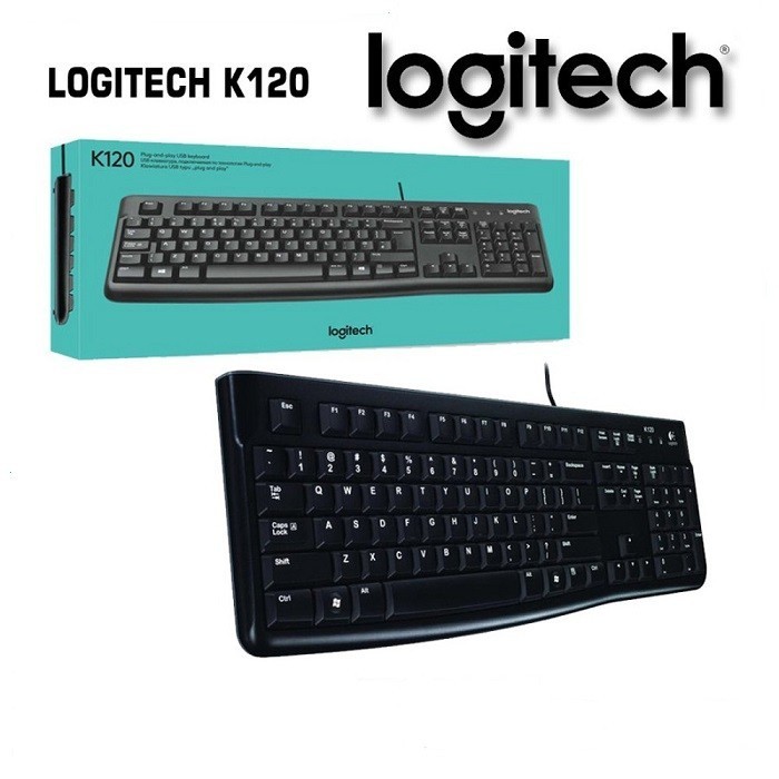 LOGITECH Wired USB keyboard K120 EN/AR Black  920-002495