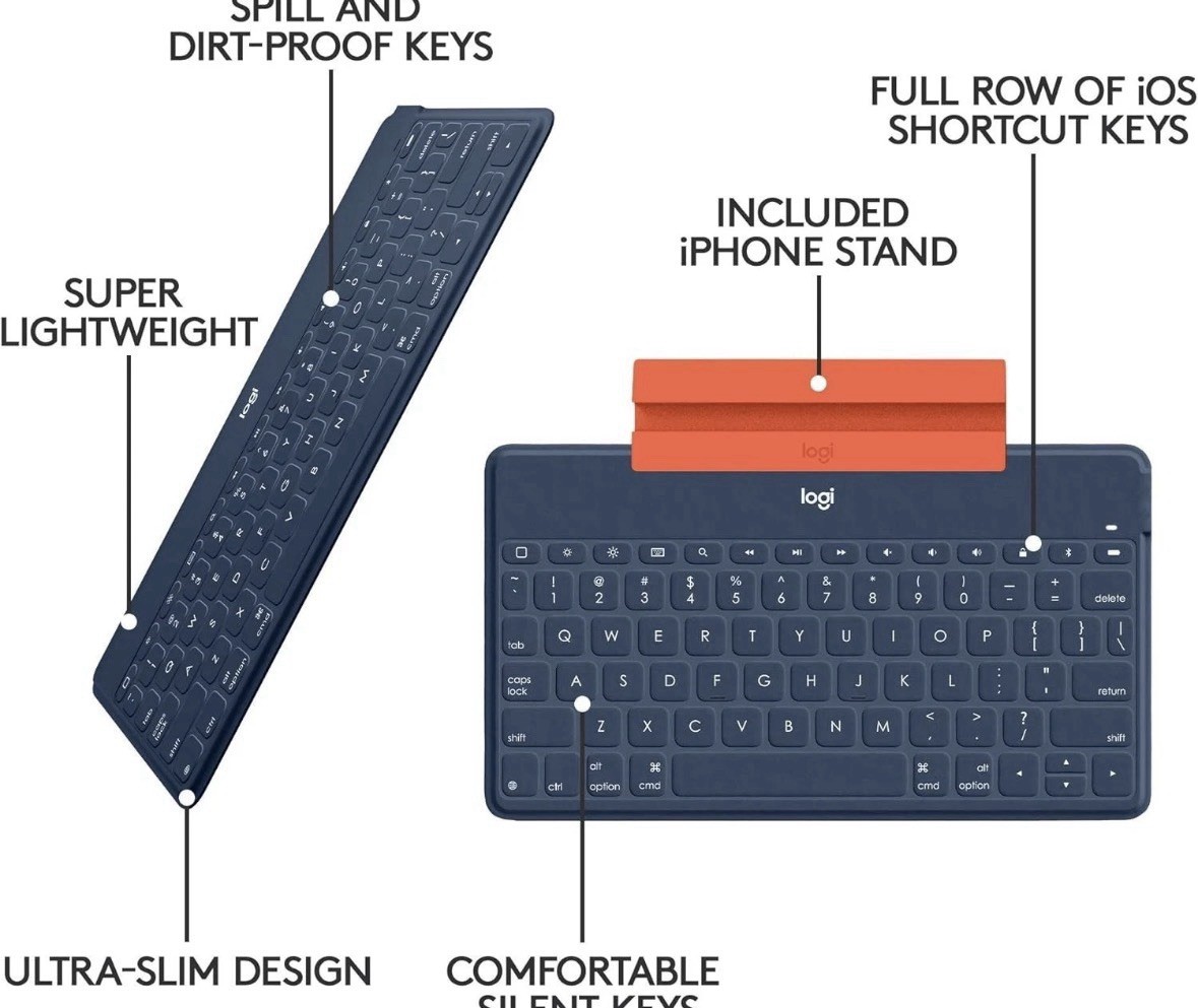 LOGITECH Keys-To-Go Bluetooth Keyboard Ultra Slim Classic Blue EN  920-010060