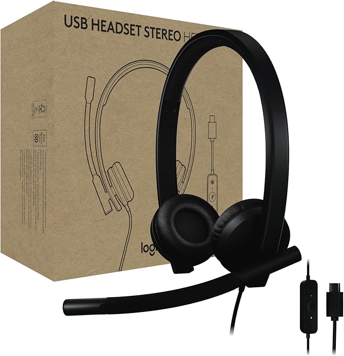 LOGITECH Headset Stereo H570E USB-C with Noise-Canceling Mic Black  981-001431