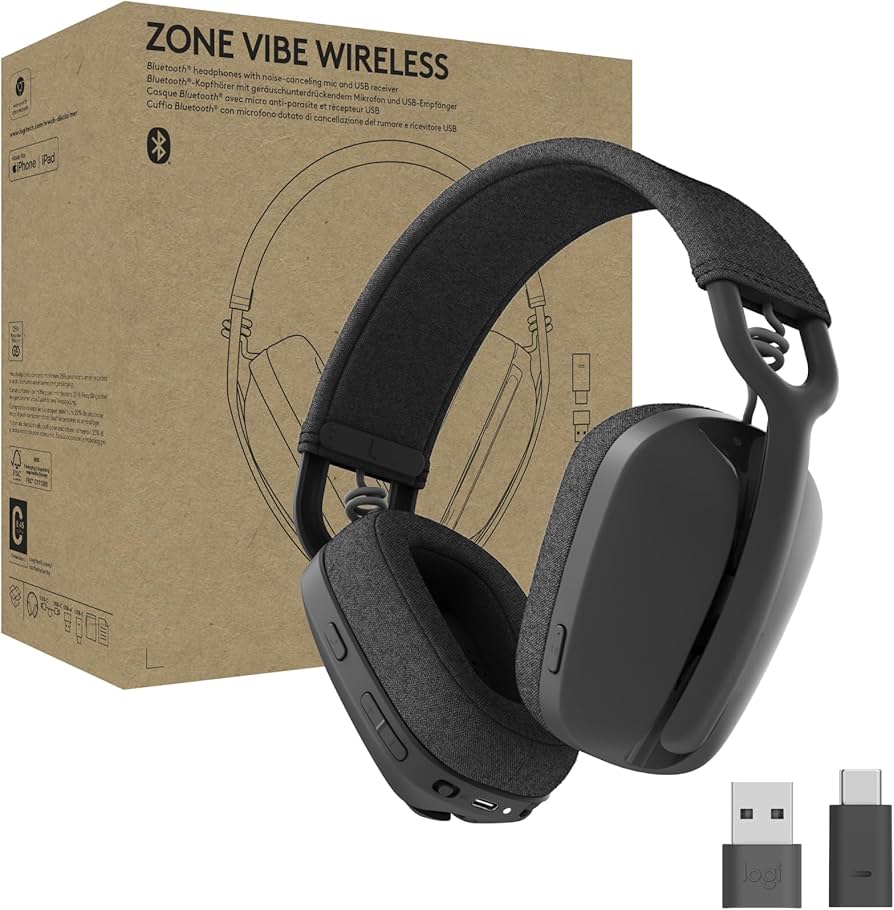 LOGITECH Zone Vibe 100 Wireless Bluetooth Headset USB-C  981-001213