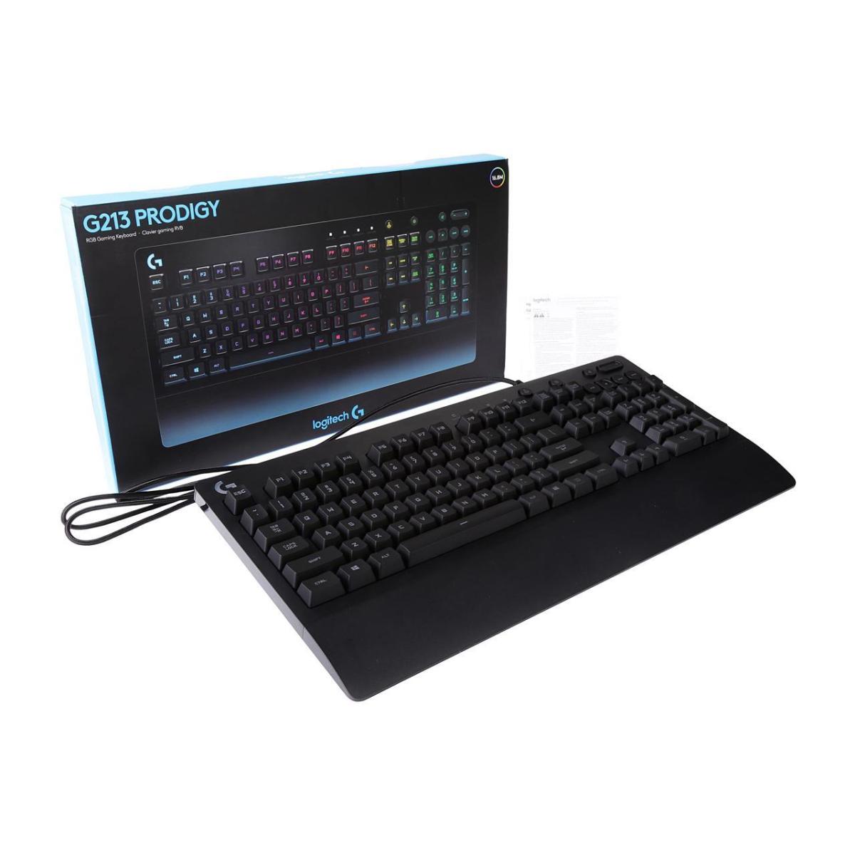 LOGITECH Gaming Keyboard G213 Prodigy Corded RGB - BLACK - US INT'L - USB  920-008093