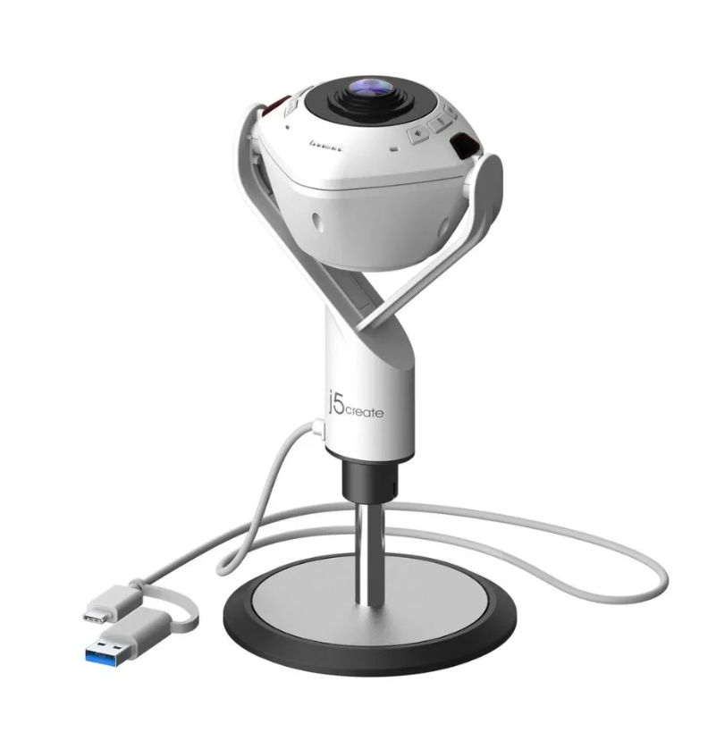 J5CREATE JVU368 360° AI-Powered Webcam with Speakerphone  JVU368 - AS