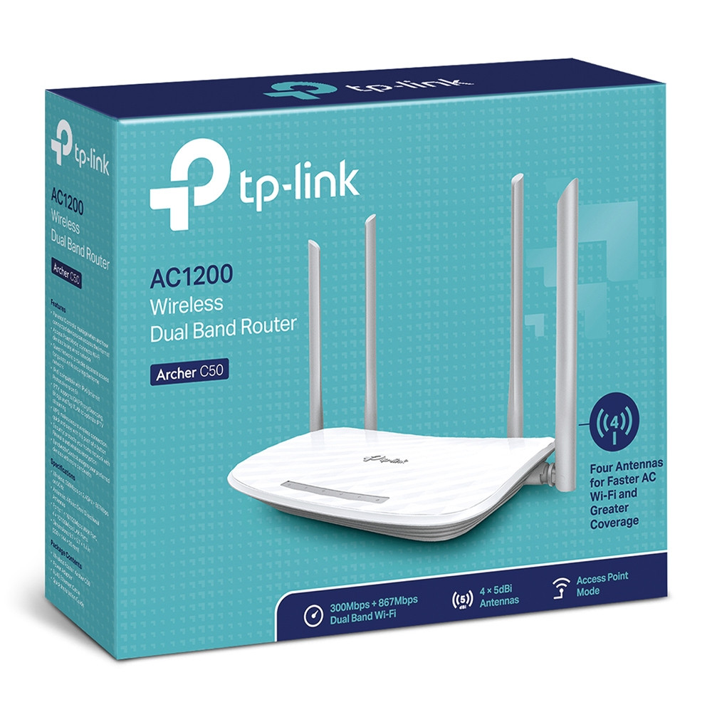TPLINK AC1200 Dual Band Access Point/ Wireless Router | Archer C50  Archer C50