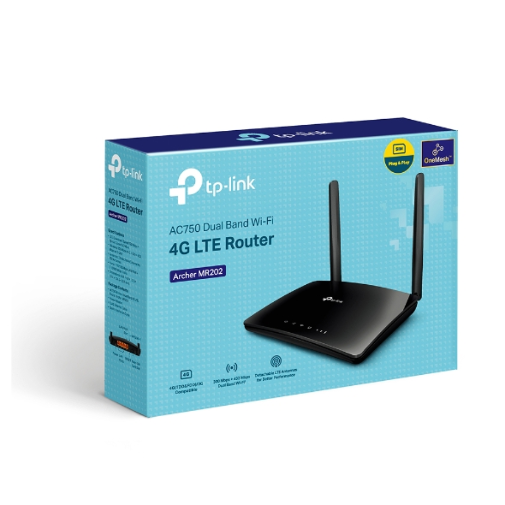 TP-LINK Archer MR202 AC750 Wireless Dual Band 4G LTE Router – 4G LTE, 750Mbps Speed, Portable, Easy Setup Archer MR402