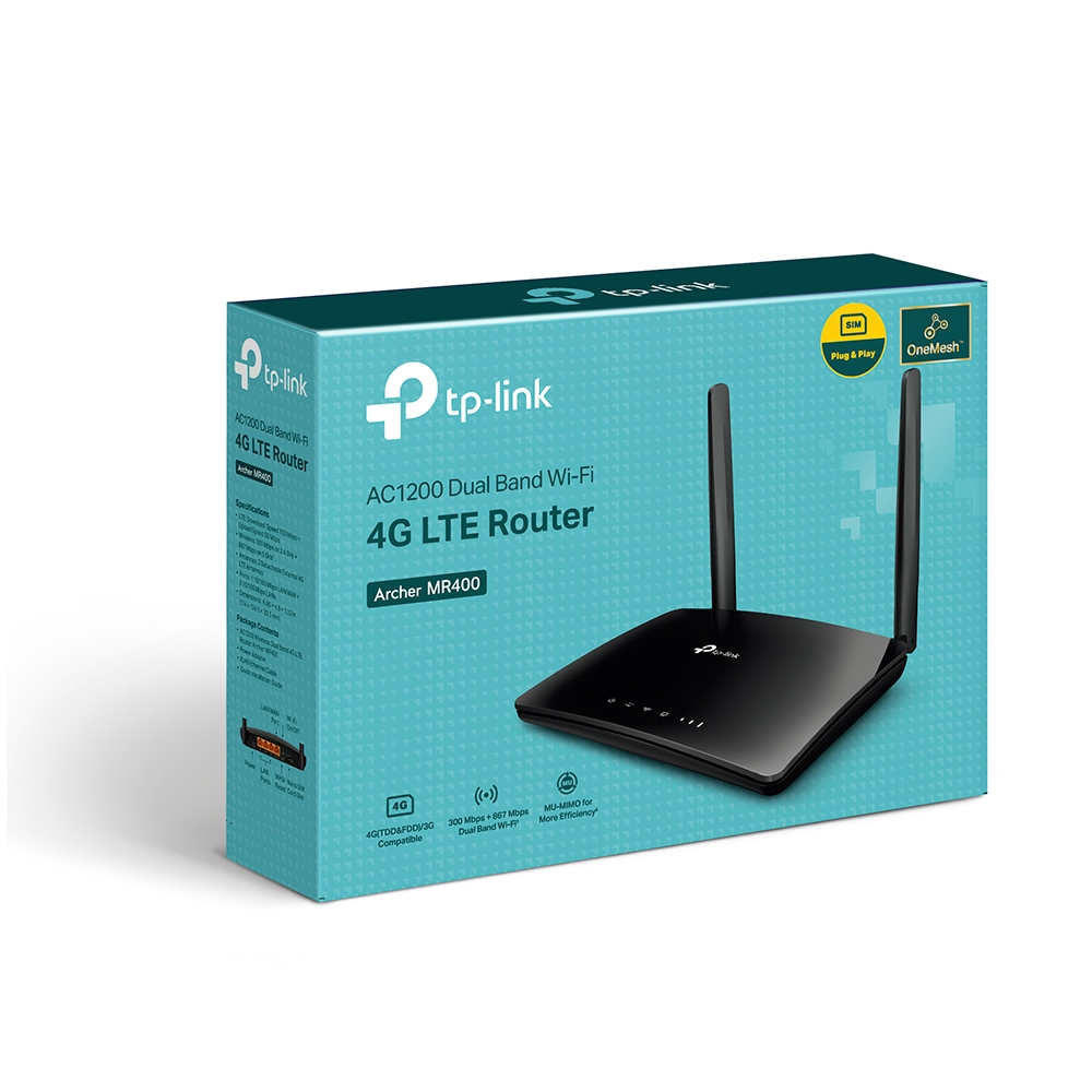 TP-LINK AC1200 Wireless Dual Band 4G LTE Router | Archer MR400 Archer MR400