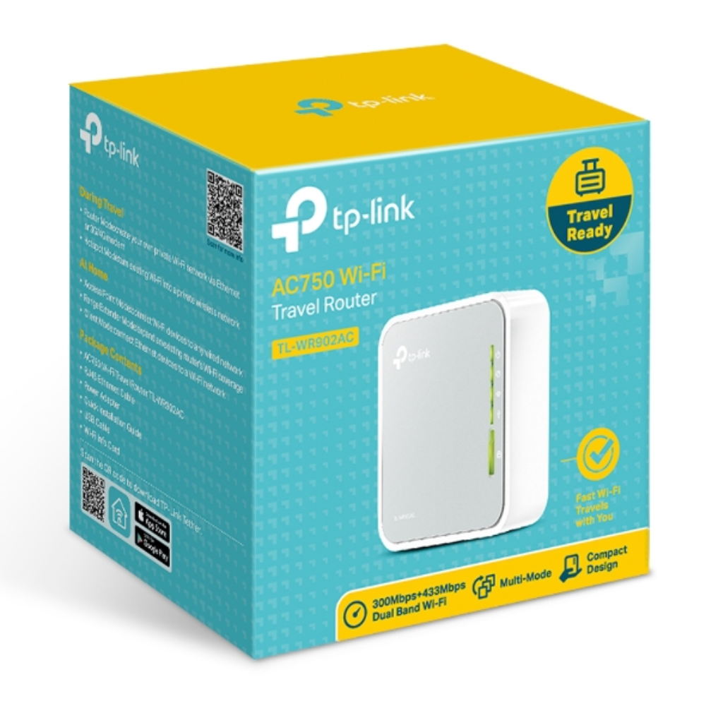TP-LINK AC750 Wireless Travel Router | TL-WR902AC  TL-WR902AC