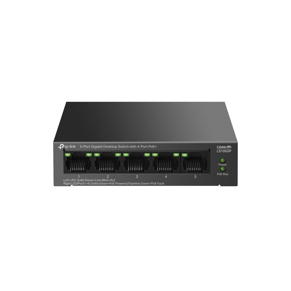 TP-LINK Switch 5 Port Gigabit Ewith 4-Port PoE+ (65w) Up to 250 m PoE Transmission With Extend Mode | LS105GP  LS105GP