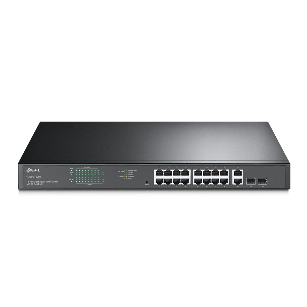 TP-LINK 18-Port Gigabit Easy Smart Switch with 16-Port PoE+ | TL-SG1218MPE  TL-SG1218MPE