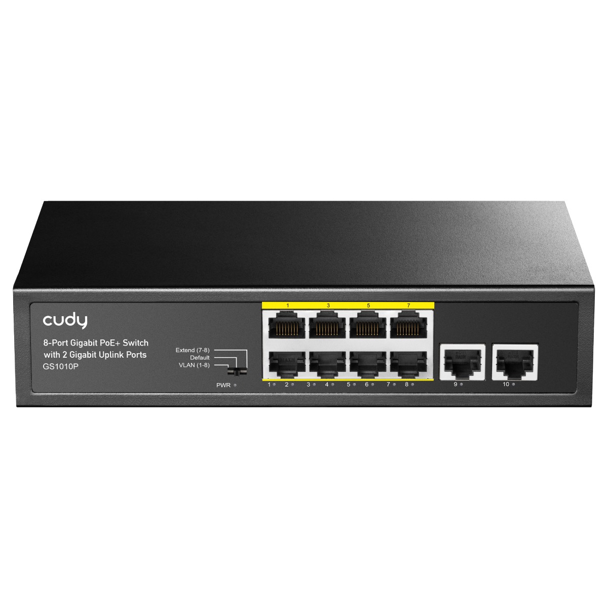 CUDY 8-Port Gigabit PoE+ Switch with 2 Gigabit Uplink Ports 120W | GS1010P  GS1010P