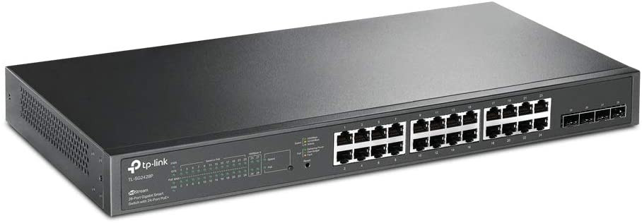 TP-LINK Switch JetStream Smart 24 Port Gigabit PoE+ (250w) with 4 SFP ,Rackmount, Cloud Access Through OC200,OC300 | TL-SG2428P  TL-SG2428P