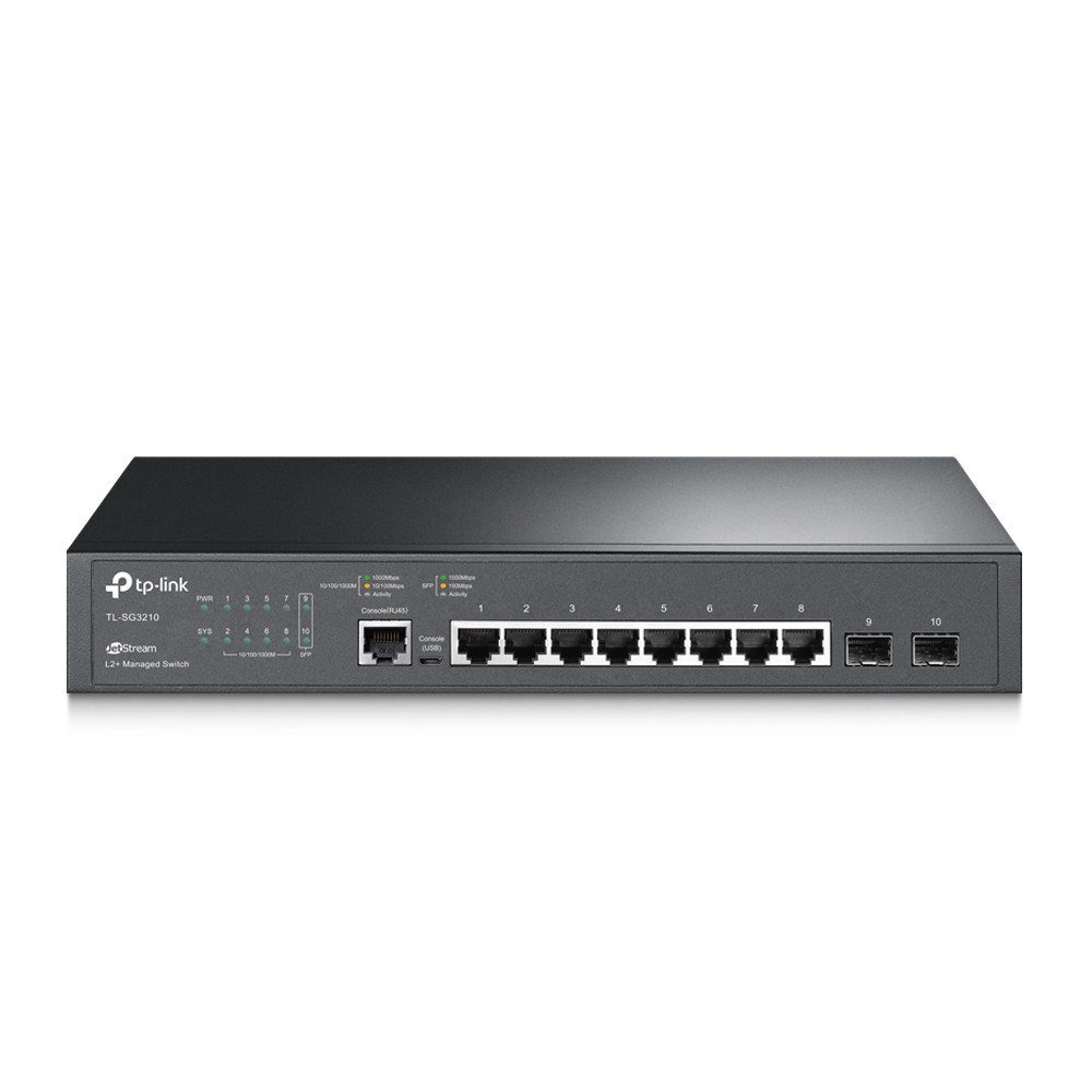 TP-LINK JetStream 8-Port Gigabit L2 Managed Switch with 2 SFP Slots | TL-SG3210 TL-SG3210