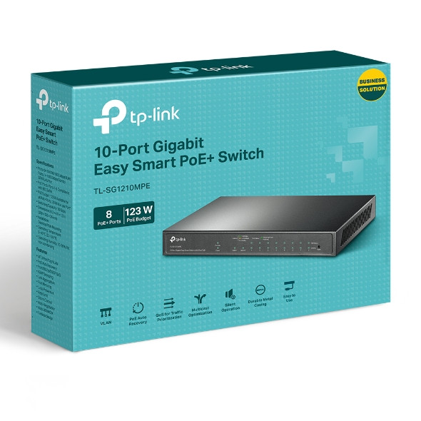 TP-LINK 10-Port Gigabit Easy Smart Switch with 8-Port PoE+ | TL-SG1210MPE TL-SG1210MPE