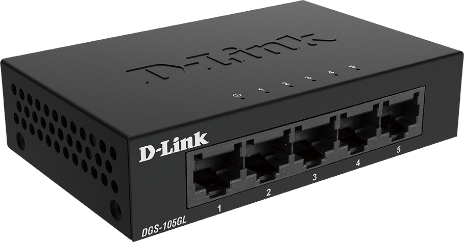 D-Link Ethernet Switch, 5 Port Gigabit 10/100/1000 Mbps Unmanaged | DGS-105GL  DGS-105GL