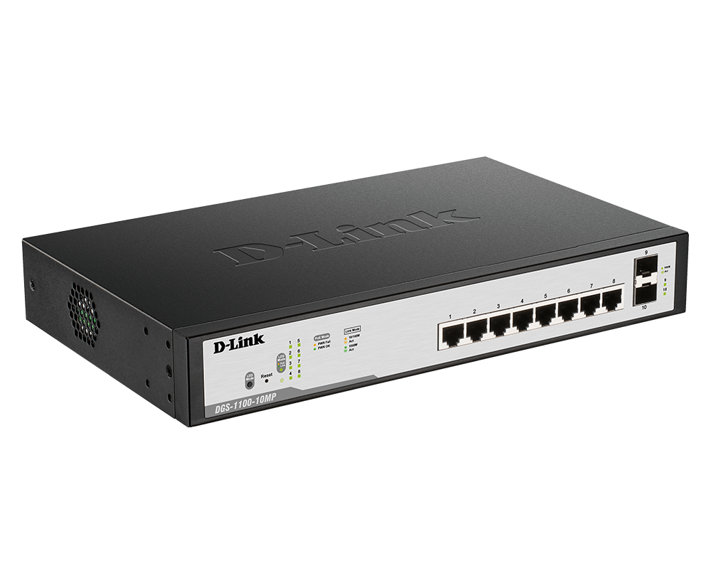 D-Link 10-Port Gigabit PoE Smart Managed Switch |DGS-1100-10MPV2  DGS-1100-10MPV2