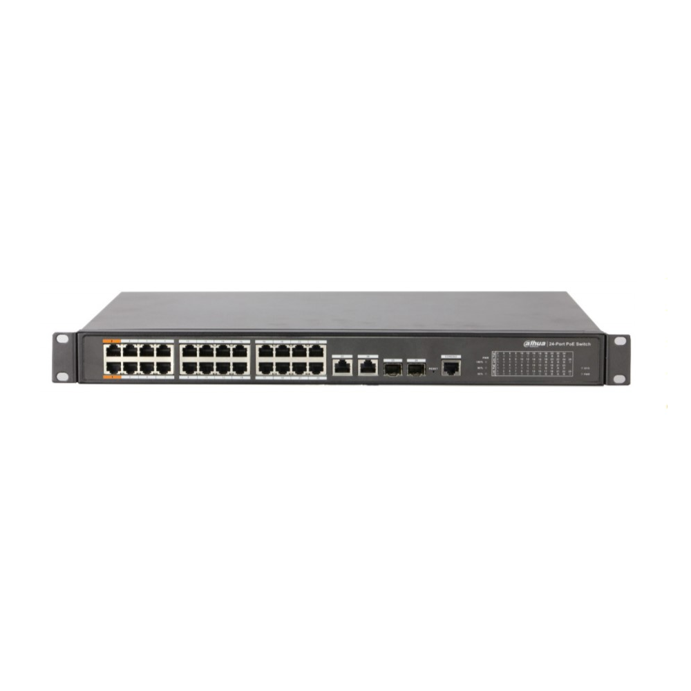 DAHUA 24-port 100 Mbps + 2-port Gigabit Managed PoE Switch | PFS4226-24ET-240 PFS4226-24ET-240