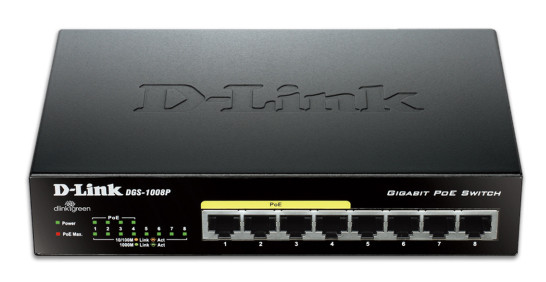 D-Link 8-Port Gigabit Unmanaged Desktop PoE Switch | DGS-1008P DGS-1008P