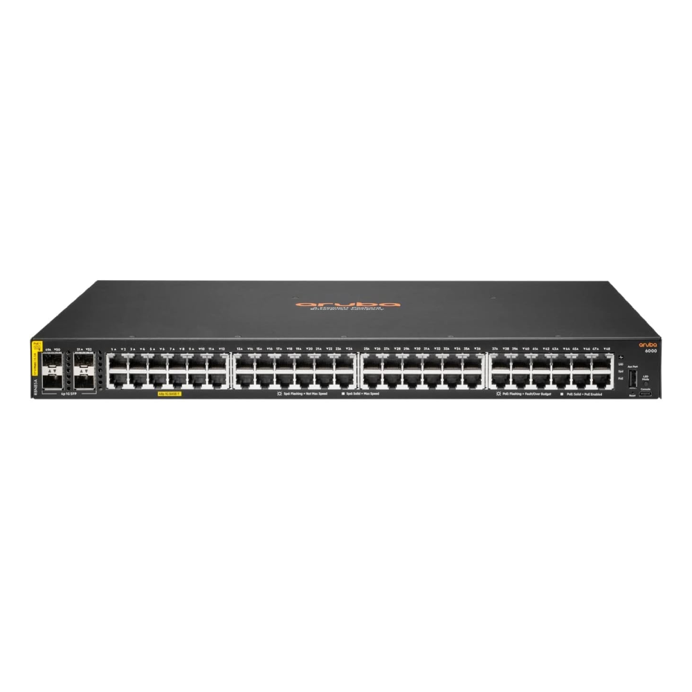 HPE Aruba 6000 48G Class4 PoE 4SFP 370W Switch | R8N85A R8N85A