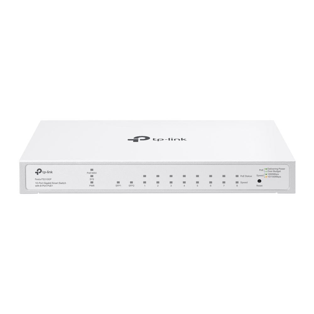 TP-Link 10-Port Gigabit Smart Switch with 8-Port PoE+ | FS310GP  FS310GP